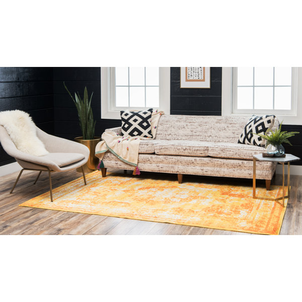 Mistana™ Brandt Performance Yellow/Orange Rug & Reviews Wayfair